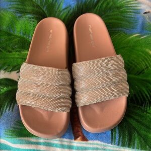 Madden Girl Tan Slide Sandals